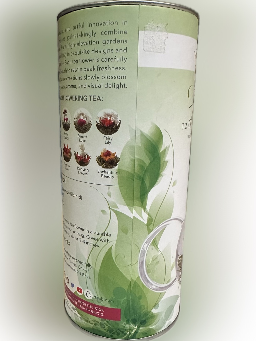 2020 TEABLOOM FLOWERING GREEN TEA FLOWERS 11 CT COLLECTIBLE TIN HEALTHY HOT COLD - Picture 4 of 12